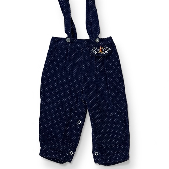 Other - Vintage Toy Land Navy Corduroy Suspender Pants – 18M